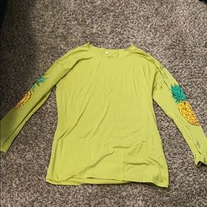 Long sleeve shirt with pineapples on sleeves